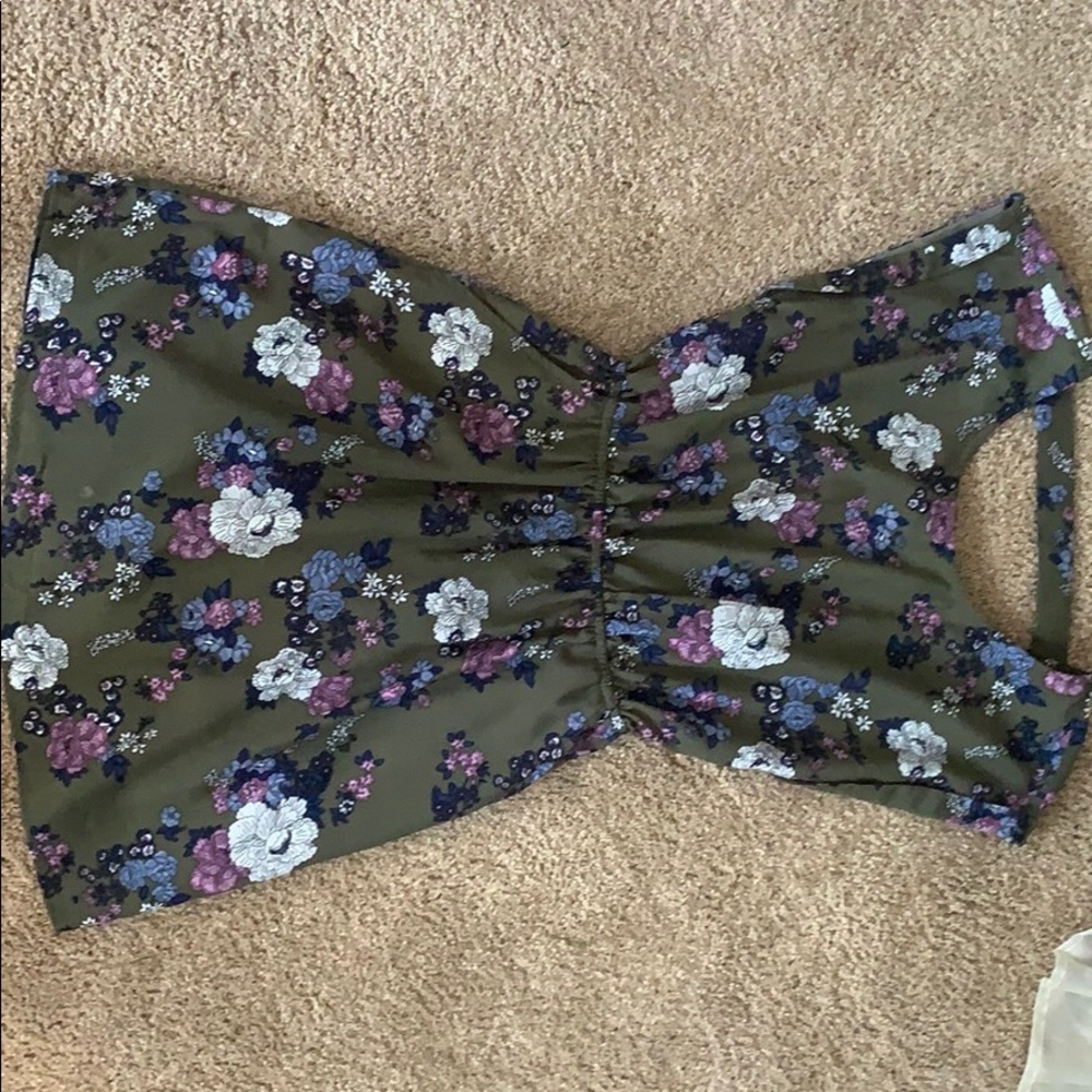 Green floral dress